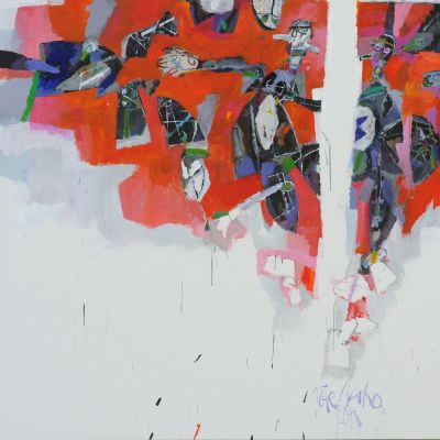 RED ENCOUNTER, 2011, acrylic/canvas, 152x183cm