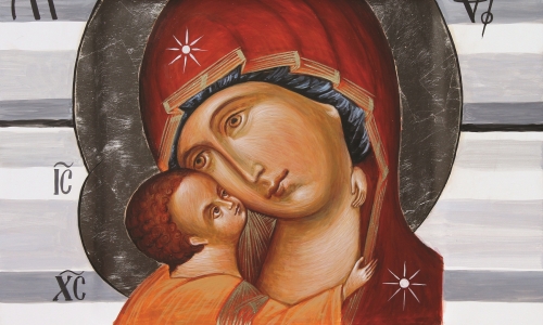 OUR LADY OF THE DON, 2011, egg tempera and silver/wooden board, 50x50cm