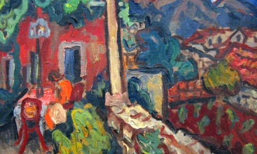 EMA ON THE BALCONY, 1935, oil/canvas, 73x92cm, Milan Konjović Gallery, Sombor