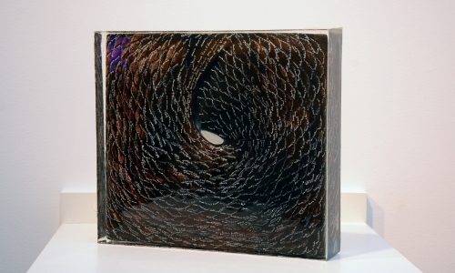 SNAKESKIN, 2015, acrylic, clay, epoksy resin on canvas, 35x31x8cm