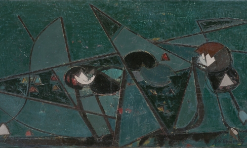 LOTUSES, 1953, oil/canvas, 97,5 x 188cm