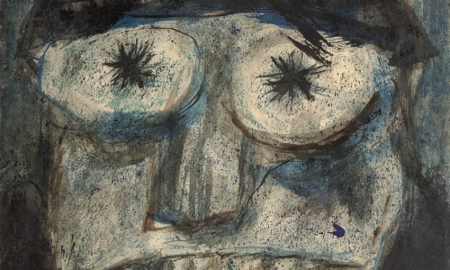 NOW I AM ALONE, c.1953, coloured inks, varnish and wax on paper, 31.3x23.5cm