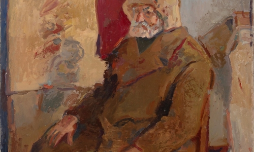 MERCHANT, 1956, oil on canvas, 195x130cm, private collection