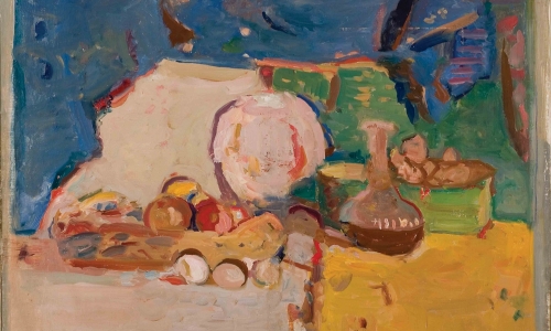 YELLOW AND GREEN, 1956, oil on canvas, 81x100cm, private collection