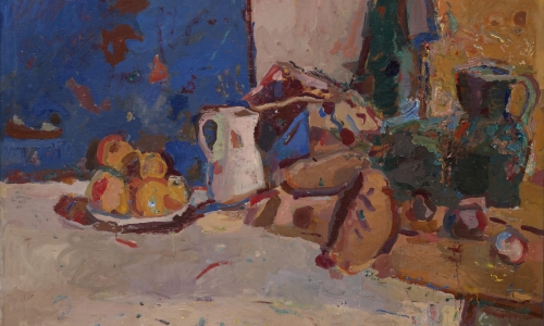 STILL-LIFE WITH BREAD AND PITCHERS, 1957-1958, oil on canvas, 116.5x136cm, private collection