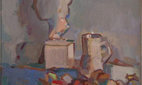 STILL-LIFE WITH PLASTER HEAD, 1958, oil on canvas, 100x80cm, private collection