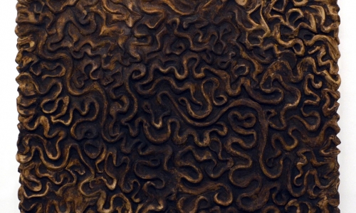 ČOVEK JE LAVIRINT - TAMA - SVETLOST, 2014-2015, kombinovana tehnika na platnu, 155 × 125 × 9 cm