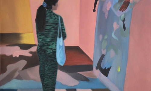THE VISIT, 2019, oil on canvas, 200 x 125 cm