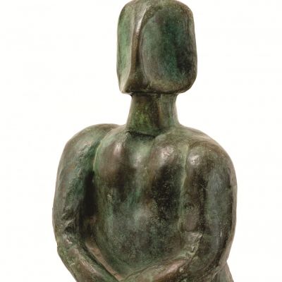 POSMATRAČ, 1971, bronza, 22cm