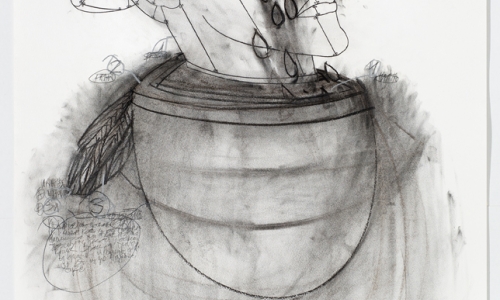 SIRIJA, 2011, ugalj i olovka / papir, 103x75cm