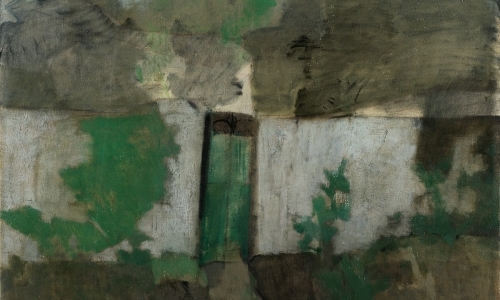 ZELENA KAPIJA (BELI ZID), 1973, ulje/platno, 70x83cm