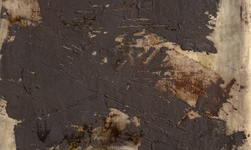 SLIKA 25. VI ’61, 1961, ulje i pesak na papiru kaširanom na platno, 125x95cm