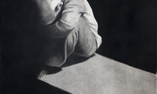 OLAFOV UGAO 2, 2016, ugljen na papiru, 100 × 70 cm