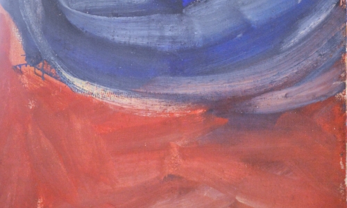 RED SPACES, 1964, oil on jute, 116x89cm