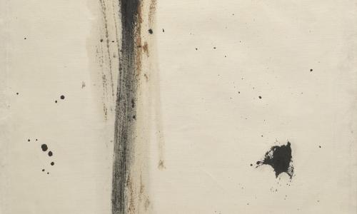 Slika, 1963, ulje i pesak na platnu, 49,5 x 60 cm