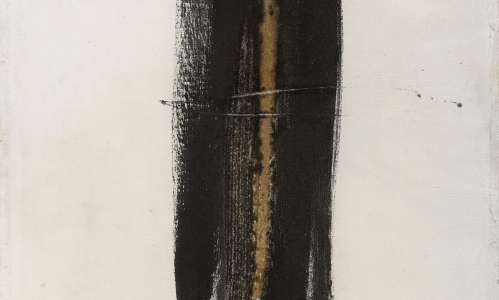 Painting 7/1/63, 1963, oil and sand on canvas, 50 x 61 cm