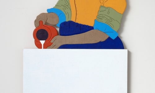 ARS LONGA, VITA BREVIS, 2019, painted wood, canvas, 122 × 60 cm, priv. coll.