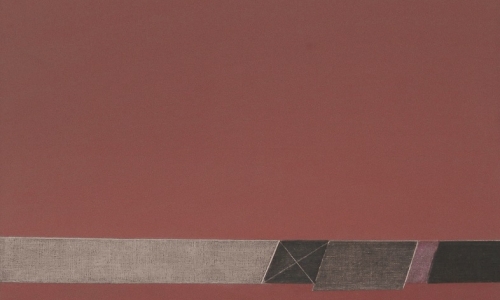 RED HORIZON, 1973, oil on canvas, 196 × 130 cm