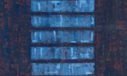 Skrivena pitanja, 2022, akrilik na sargiji, 200 x 215 cm