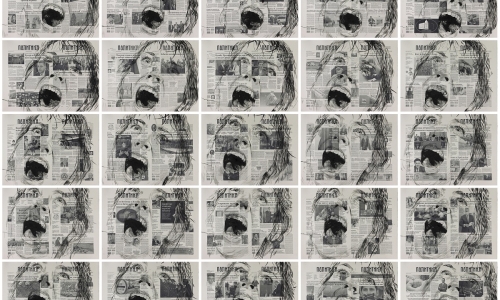PSIHOPOLITIKE, sekvenca 4, 2020, 35 crteža, tuš i litografija na papiru, 50 x 67,5 cm (svaki)